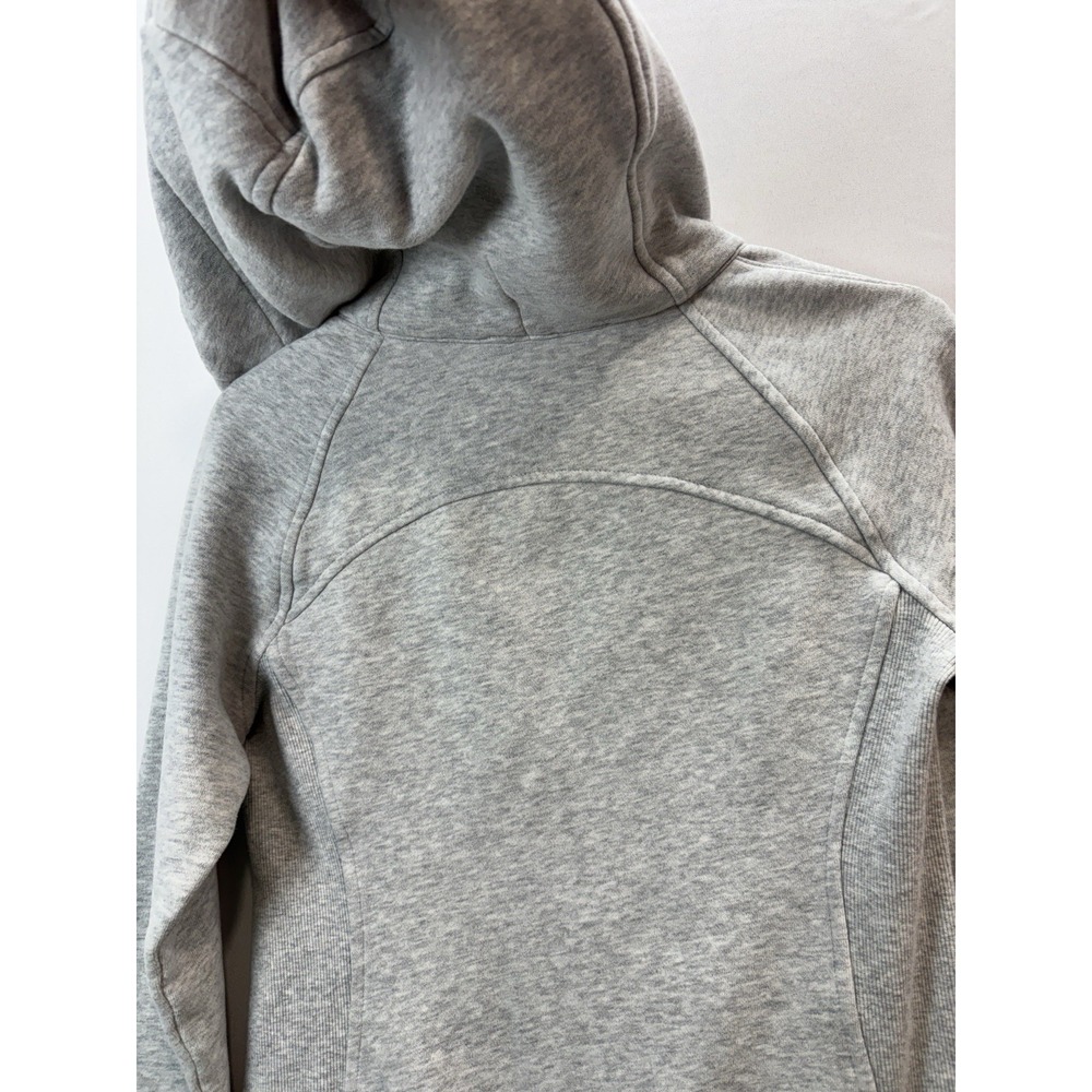 Lululemon Scuba Hoodie Women Size 4 Heather Gray Full Zip Jacket Thumbholes - Picture 15 of 16